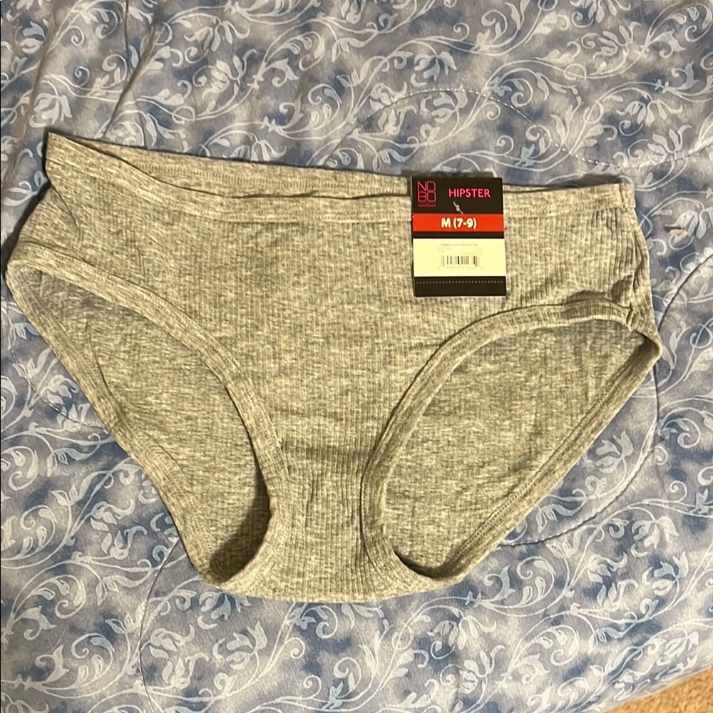 NEW! No Boundaries Gray Hipster Panties. Med.